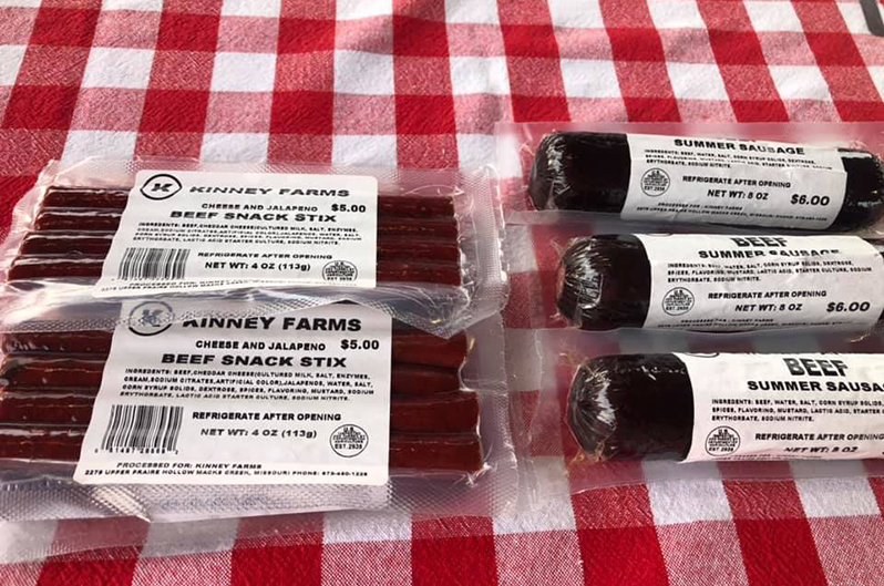 Kinney Farms Beef Snack Stix and Summer Sausage